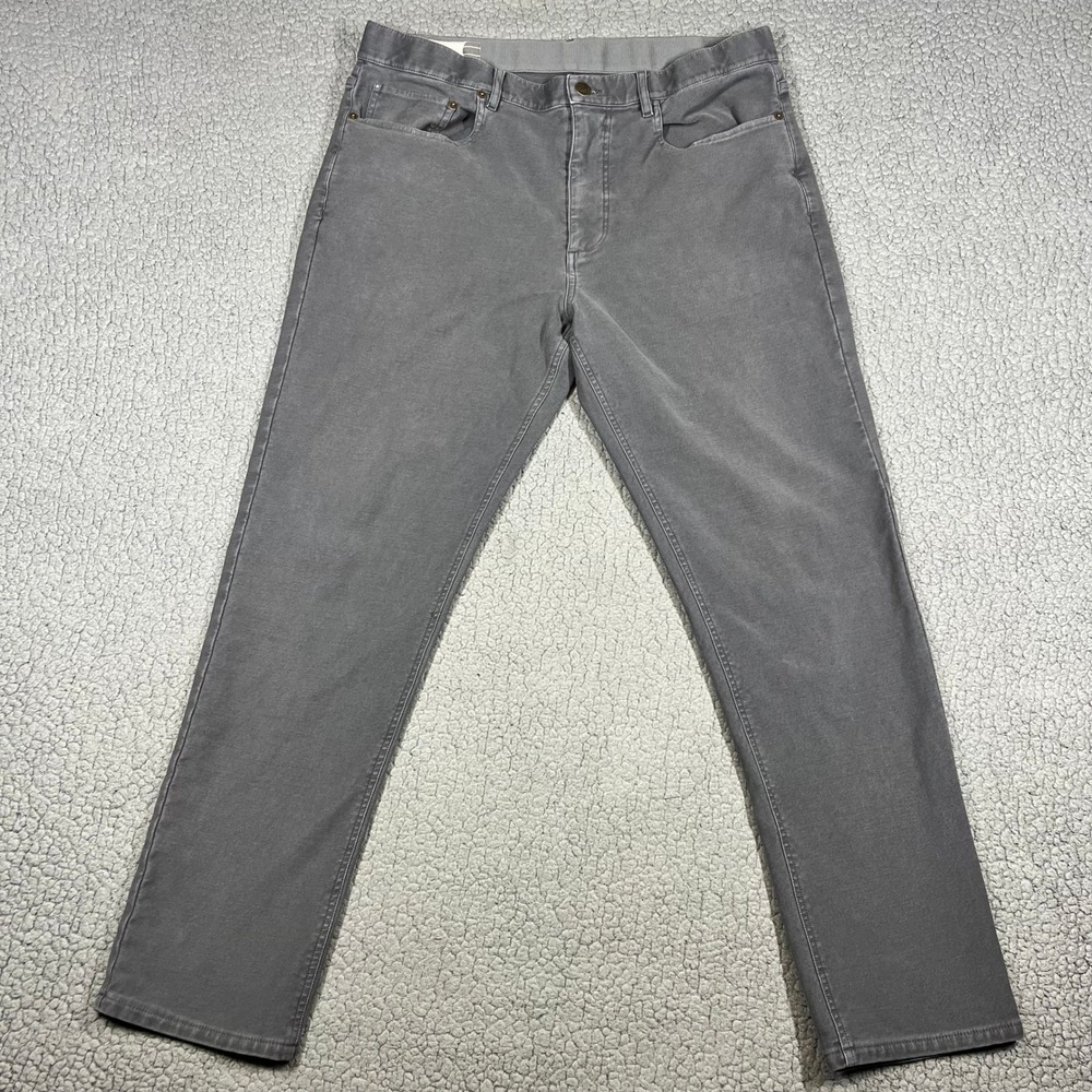 Marine Layer Mens 5 Pocket Pant Slim Straight Fit Grey Chino Trousers 34x30